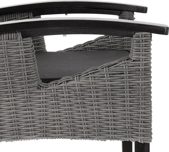 tectake® - Wicker stoel tuinstoel terrasstoel - Rosarno - grijs - 404806 - poly-rattan