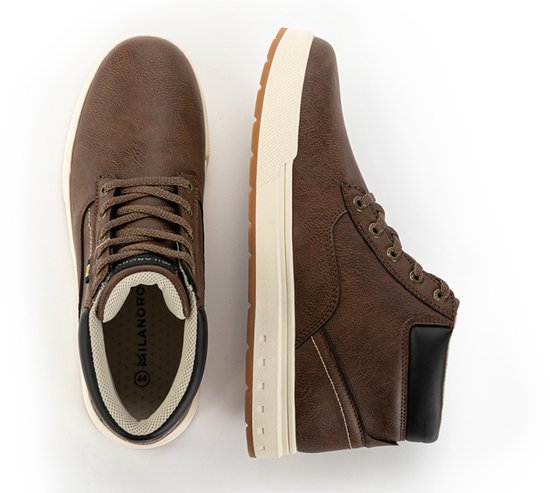 Milanoro - Comfortabele sneakers voor heren - Donkerbruin - Maat 45