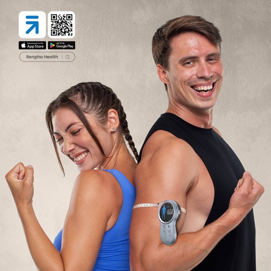 Renpho Smart Body Tape Measure+ - Slim meetlint voor het lichaam - Omtrekmeter - met Renpho Health App - 150 cm