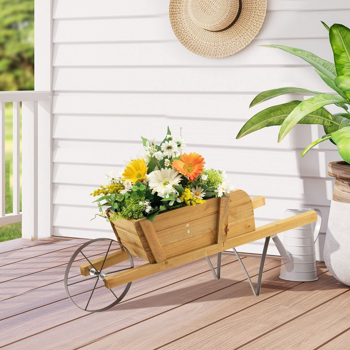 Coast Plantenbak Kruiwagen - Hout - 69,5 x 26 x 29,5 cm