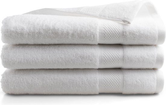 DoubleDry Handdoeken 70 x 140 cm – set van 3 – Hotelkwaliteit 500 g/m2 – Zacht & Absorberend - OEKO-TEX Made in Green & BSCI Gecertificeerd - bright white