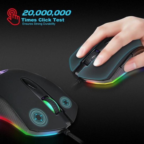HXSJ S500 Ergonomisch  Gaming Muis RGB - Office mouse - 4800dpi