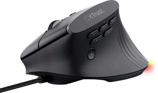 Trust GXT 145 Rexxa - Gaming Muis - Bedraad - 12.800 DPI - RGB Verlichting - Ergonomisch Verticaal - Zwart
