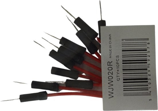 Jumper Wire Set, 10 stuks / Kit, 20 cm lang, rode kleur