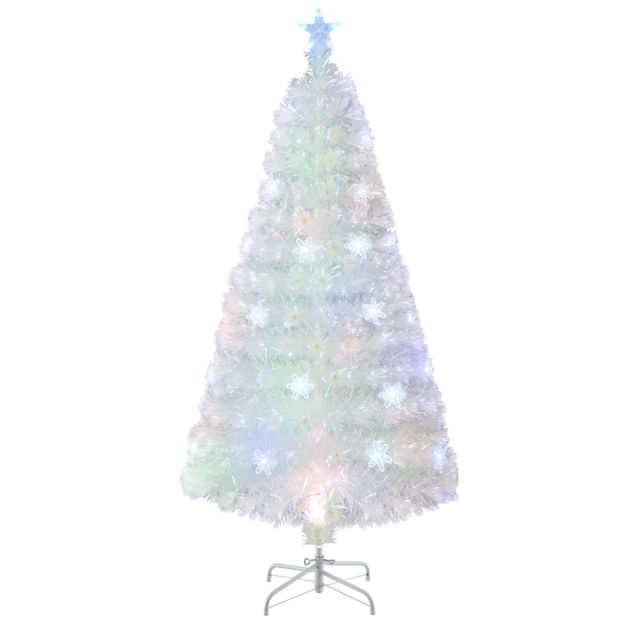 Costway Kunstkerstboom 150 cm met 8 Verlichtingsstanden Warmwitte LED en Dennenappels – CM25342DE