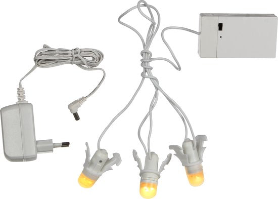 LuVille Kerstdorp Miniatuur Gloeilampenketting - 3 lampjes - L15 cm