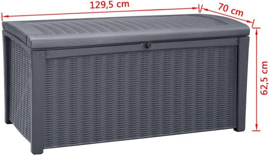Keter - Borneo opbergbox - 416 liter - 129.5 x 62.5 x 70 cm - Antraciet