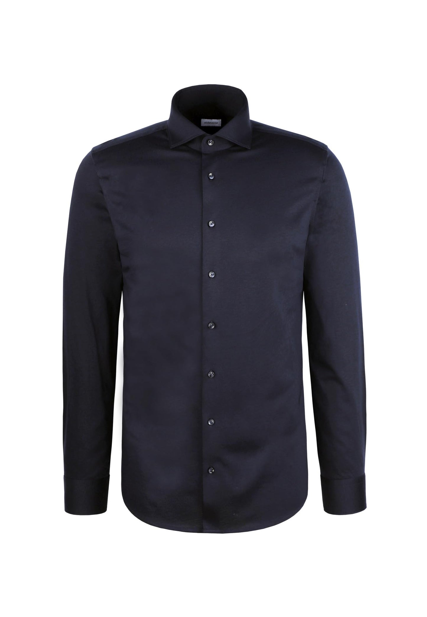Seidensticker Overhemd - Heren - SlimFit - Jersey - Kentkraag - LangeMouw - 42 - Donkerblauw