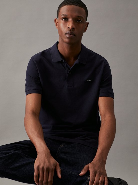 Calvin Klein Stretch Piqué Slim Fit Polo - Heren - Night Sky - 3XL