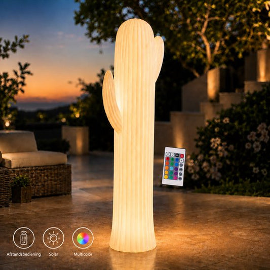 Smartwares LED Solar XXL Tuinlamp – 110cm - RGB - Decoratieve Cactus Buitenverlichting - Party lamp - Wilde Westen - Met Afstandsbediening en Sensor - Buitenlamp – Kleurverandering – Touchbediening – Automatische Inschakeling – 6‑8 Uur Werktijd