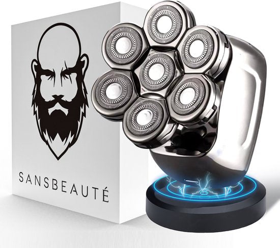 Scheerapparaat Mannen – Trimmer - Tondeuse - Sansbeauté® Skull Sharp PRO - Electric Face & Head Shaver - Hoofd Kaal Scheren – Nat & Droog - Draadloos Opladen - Elektrisch