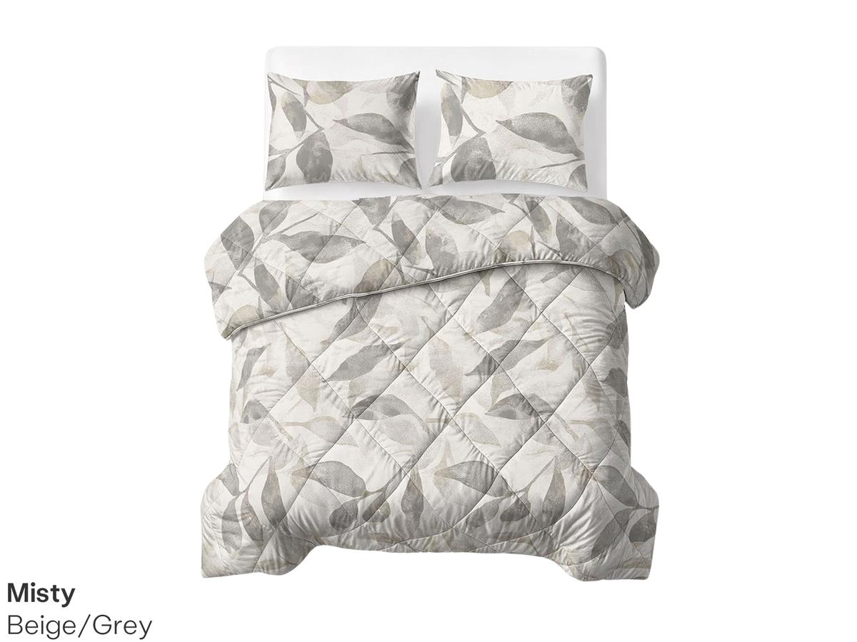 Sleeptime Lazy Wasbaar Dekbed - Katoen - maat 200 x 200 cm - Misty Beige/Grijs