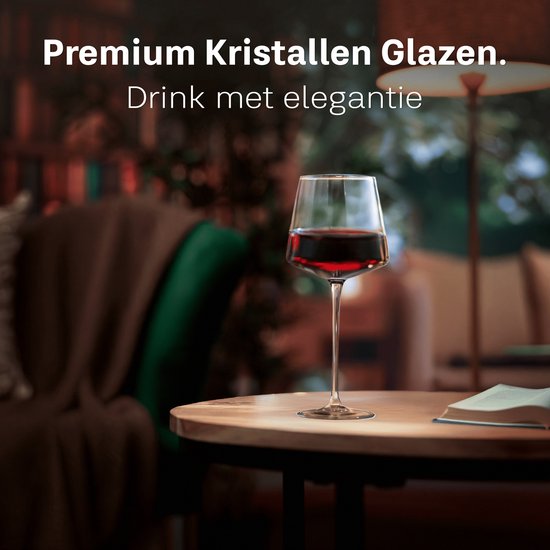 BarDeluxe® Wijnglazen Rode Wijn - Luxe Cadeau - Kristallen Wijnglas 640ml - Rode Wijnglazen Kristal - Handgemaakt - Perfect voor Bar of Diner