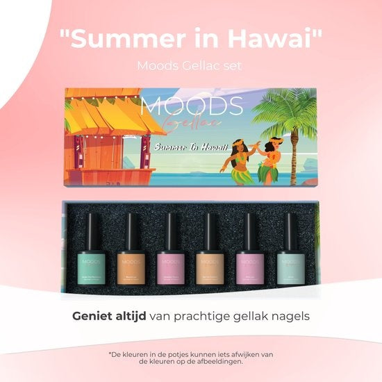 Moods Gellak 6-delige Set - Gel Nagellak - 8ML - Summer in Hawaii - Gellac - Nagels - Gellak Starterspakket - Pastel Kleuren