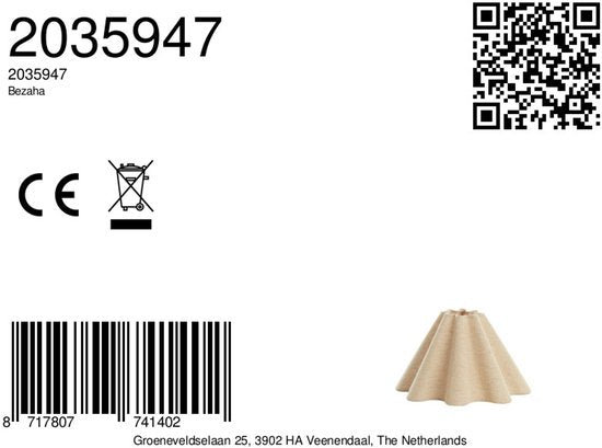 Light & Living - kap - Bezaha - naturel - textiel - Ø 11cm - E27 - 2035947