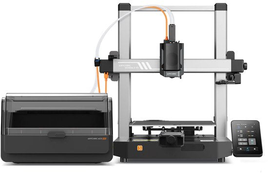 Anycubic Kobra 3 V2 Combo 3D Printer – 4/8-Kleuren ACE Pro Multicolor – 600 mm/s Snelheid – LeviQ 3.0 Auto-Leveling – 255×255×260 mm Bouwvolume – Vibratiecompensatie – 720p Camera – Direct Printklaar