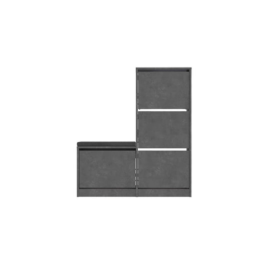 Kalune Design Schoenenkast Dude Grijs 105x26x118,5 cm – Stijlvolle en Ruime Schoenenkast