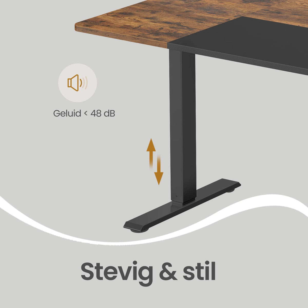 Joyfurnos In Hoogte Verstelbaar Bureau met Geheugenfunctie - USB-C-Aansluiting - 160 x 70 cm - Bruin-Zwart
