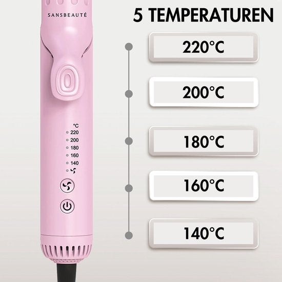 Sansbeauté® 2 in 1 Airflow Stijltang - Krultang - Stijltangen - Hair Straightener - Snel Opgewarmd - 140℃ t/m 220℃ - Stijlen & Krullen - ION technologie