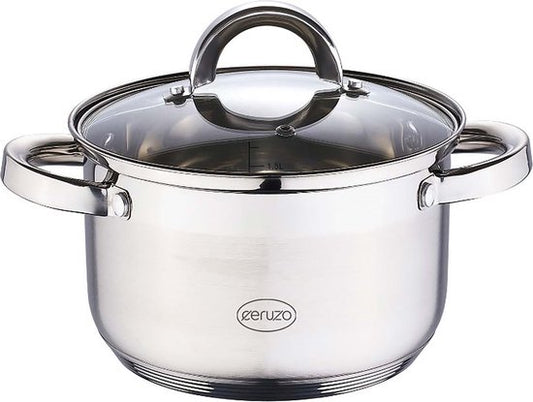 Ceruzo Kookpan - RVS - Ø 20 cm - H 12.5 cm - 3.6 L - alle Warmtebronnen