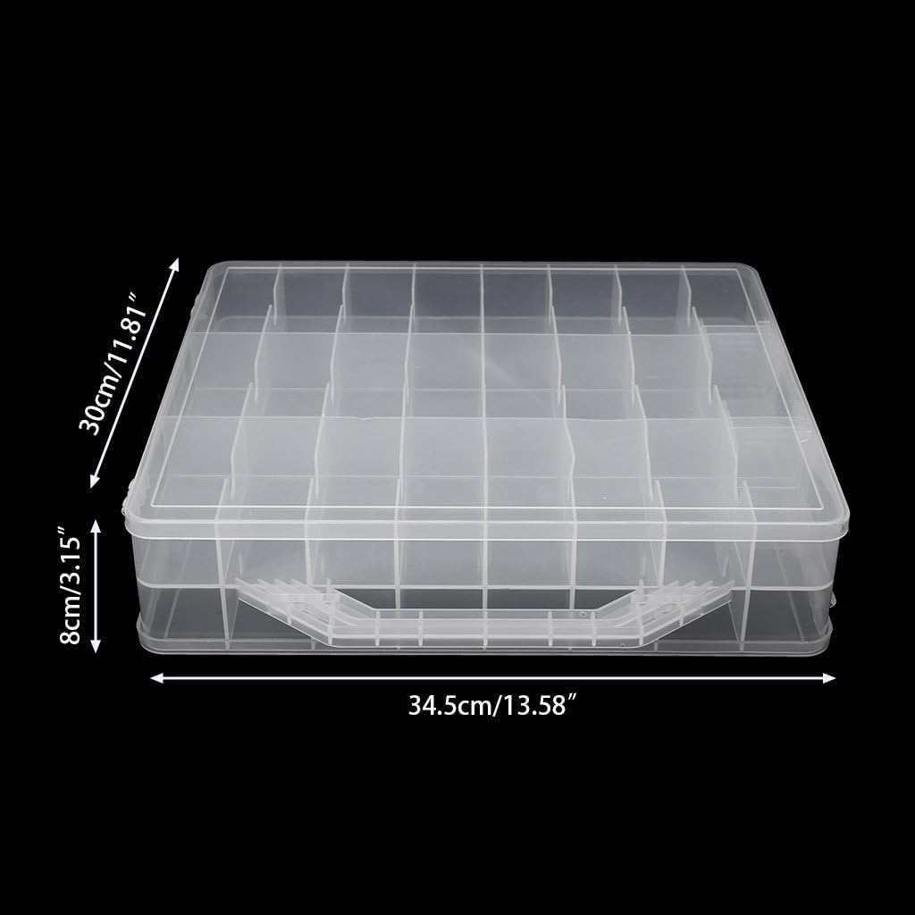 Jojobasic 48 Lattice Holder Display Container Organizer Storage Box - 48 vakjes - Transparant - 34,5x30x8 cm