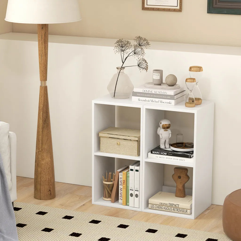 Coast Boekenkast Wit – 2-Vaks Kubus Kast – 35 x 33 x 69,5 cm