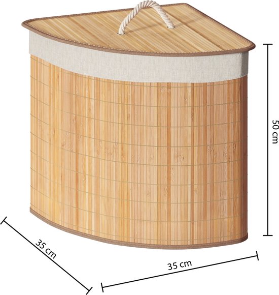 Wasmand Bamboe Hoek 48 Liter - Laundry Basket Corner