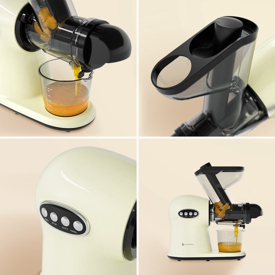 KitchenBrothers Slowjuicer XL - Juicer - Groenten en Fruitpers - 43 mm en 70 mm invoer - 500 ml - Champagne