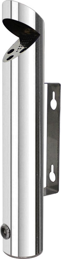 BRASQ Wandasbak RVS Asbak voor buiten met 1,7 liter inhoud - Ø7,5x(H)45 cm