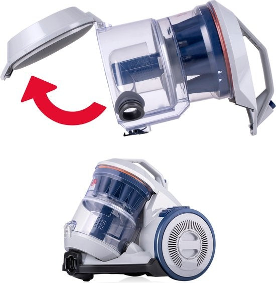 Dirt Devil Stofzuiger zonder Zak DD2501 - HEPA 12 Filter - 3 Opzetstukken - 850W - Grijs/Blauw