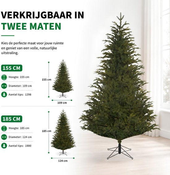 Black Box Trees Frasier Boom - Kerstboom met Natuurlijke Vorm - Kerstversiering voor Binnen - Kunstboom met Scharnierconstructie - Hoogte 185 x Diameter 124 cm - Groen