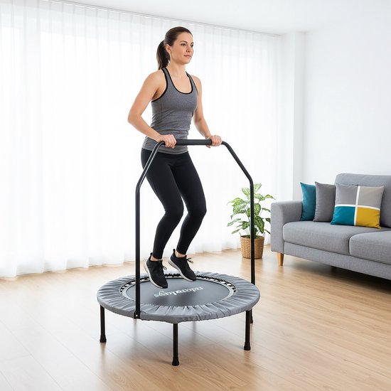 Fitness trampoline - Ø102 cm - opvouwbaar - grijs