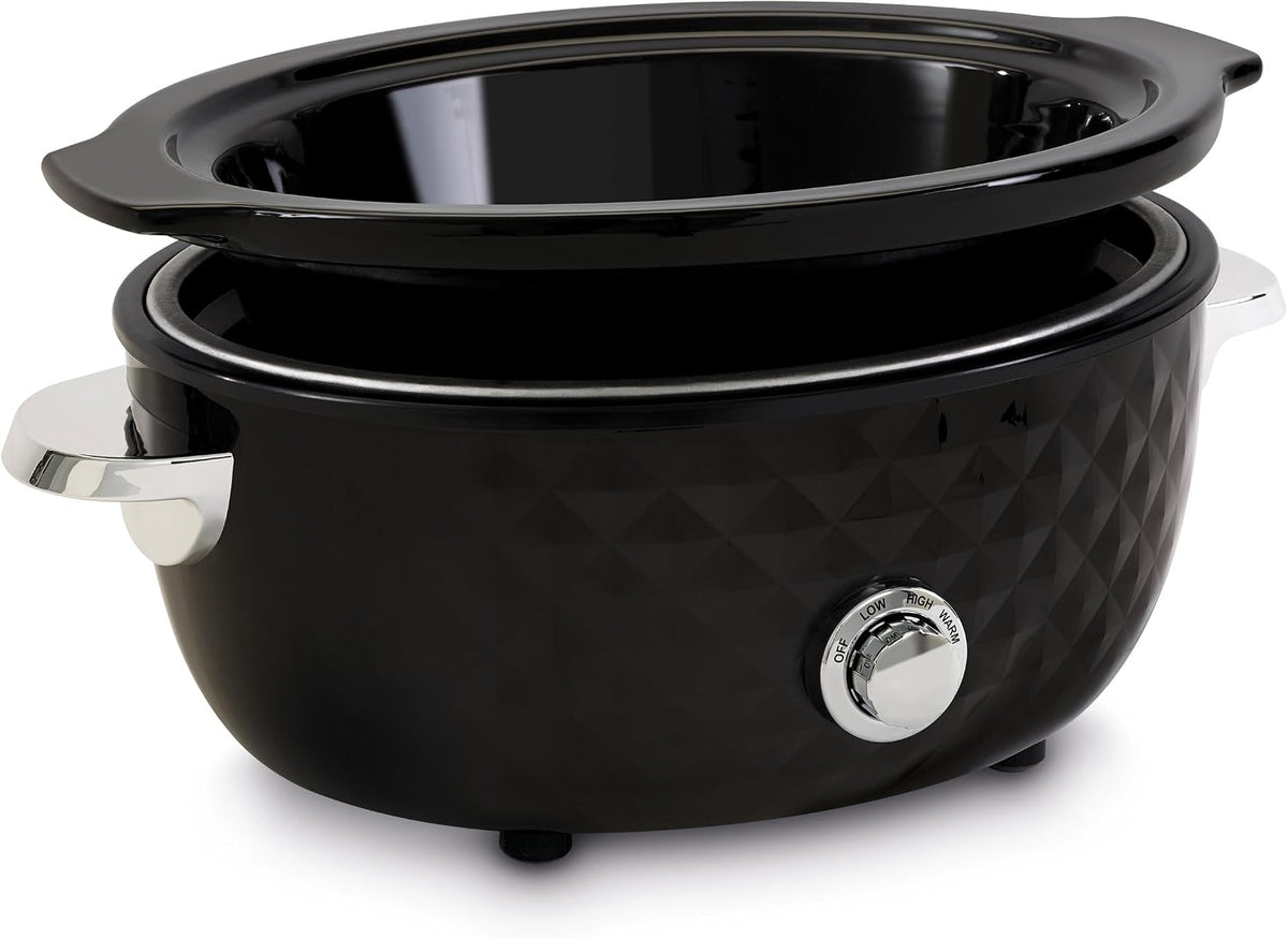 FRITEL Slow Cooker SC 2090 3,3L – 150W – 1-4 Personen – Keramische Pot – Zwart/Chroom – 26 × 35,5 × 23 cm