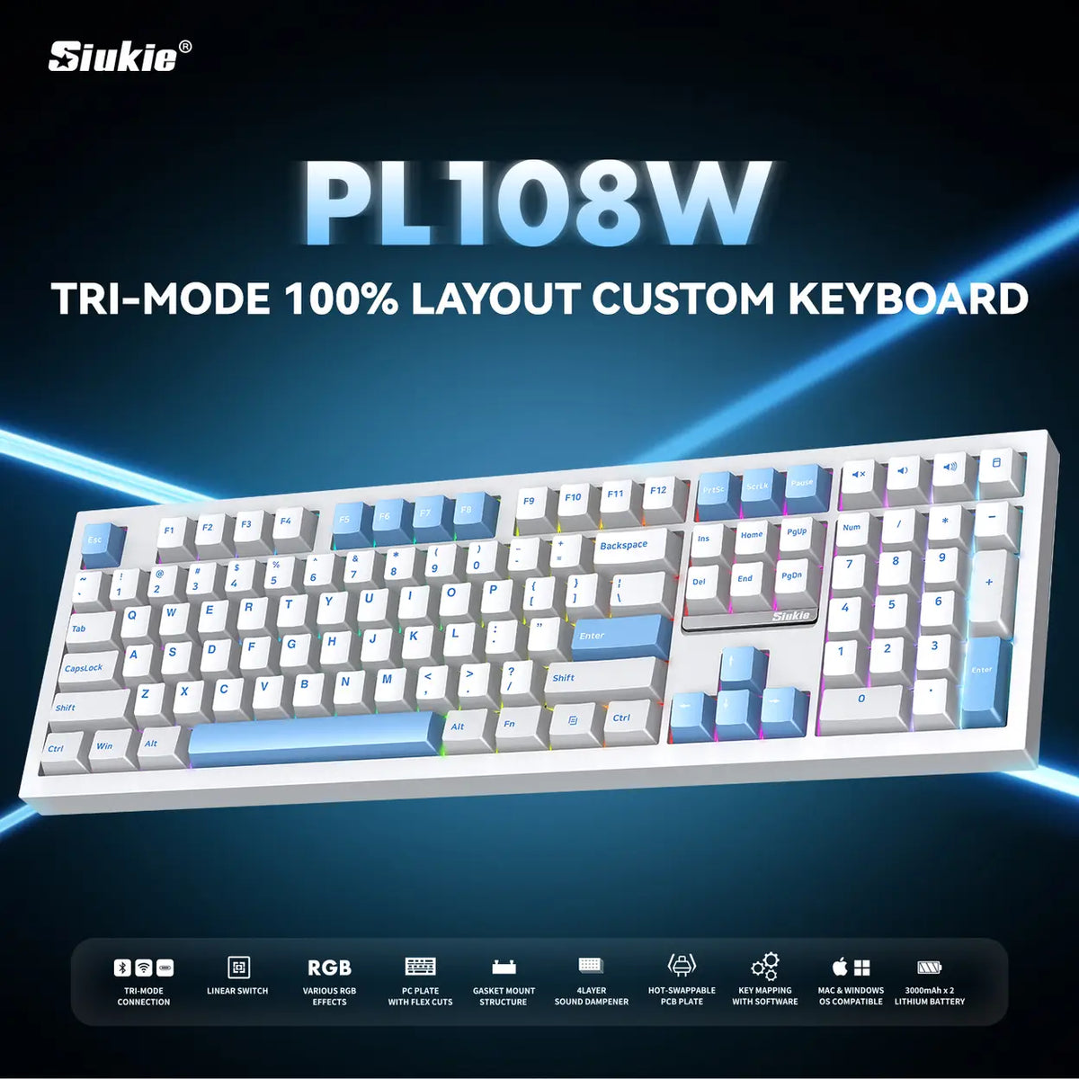 Siukie CR87 Mechanisch Toetsenbord - 87 Toetsen - Verwisselbare Switches