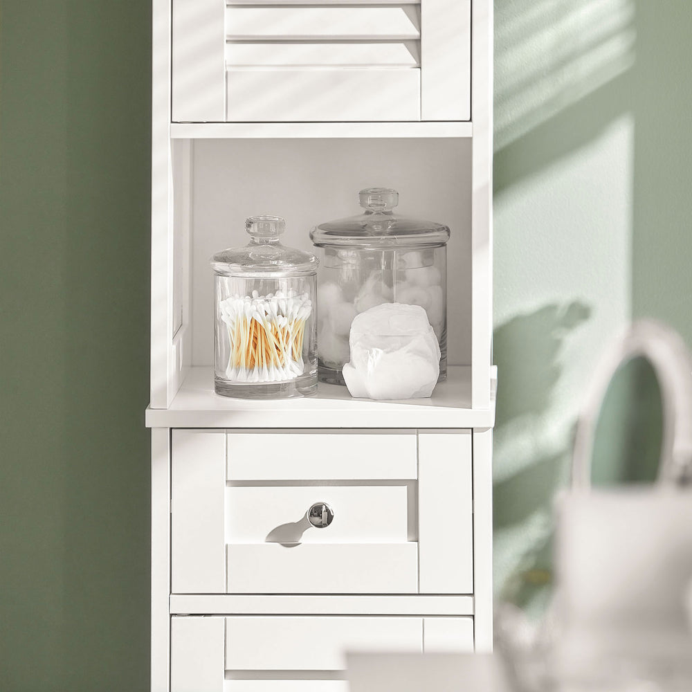 SoBuy Hoge Badkamerkast - Hout - Wit - 32x170x30 cm