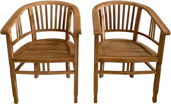 AXI Talia Teak Tuinstoelen – Houten tuinstoelen – Set van 2 stuks – 100% Teak – 180 kg draagkracht – Tuin, terras of balkon