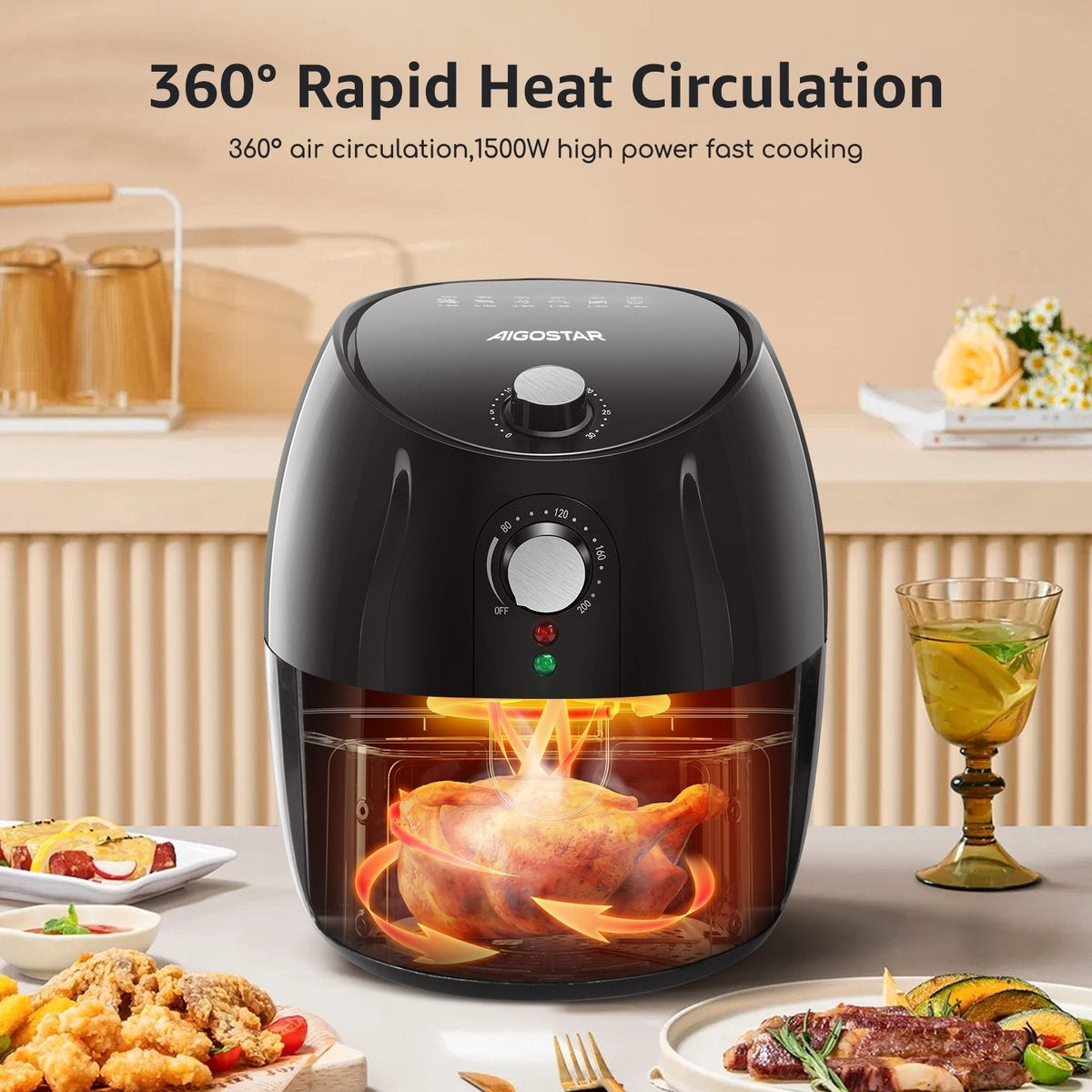 Aigostar airfryer - 3,5 liter - 1500 W