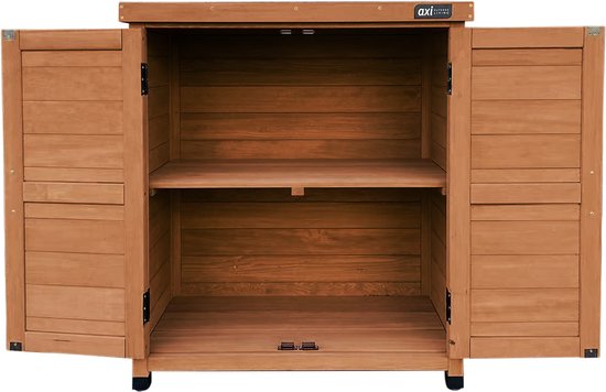 AXI Felix houten opbergkast – Tuinkast van FSC Hout - Magnetisch sluitsysteem - Verstelbare poten - 80x45x93cm - Coffee Bruin
