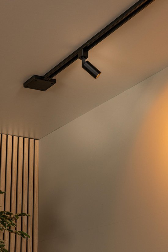 Lucide TRACK RITMO Railspot - 1-fase Railsysteem / Railverlichting - 1xGU10-MR11 - Zwart (Uitbreiding)