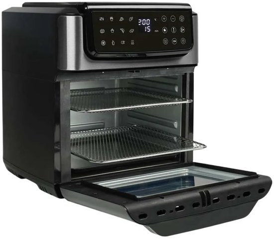 Tristar FR-9074 - Stapelbare airfryer XXL - 9L - 2 onafhankelijke kookzones - Dubbele stapellades - 8 kookprogramma's - 2400W - PFAS-vrij - Bespaart 45% ruimte - 6 personen