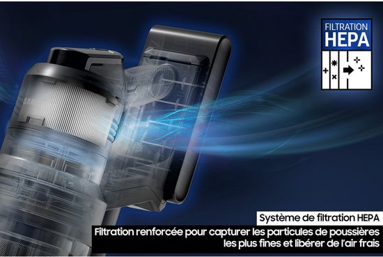 Draadloze steelstofzuiger - SAMSUNG BESPOKE AI Jet lite pet VS80F28ELP - 770 W - 280 AW - 60 min - 0,5 L - 86 dB - Grijs