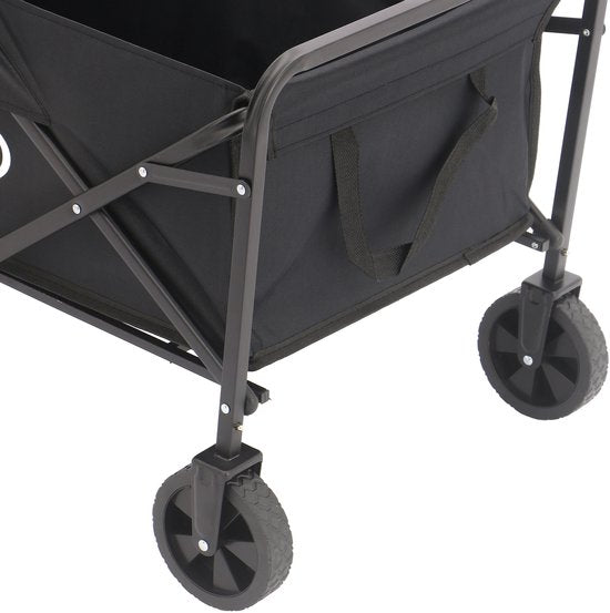 AXI SB120 Opvouwbare Bolderwagen – Zwart – Met Trekstang, Remmen en Hoes – 60 kg Draagvermogen – Eenvoudig mee te nemen - Metaal