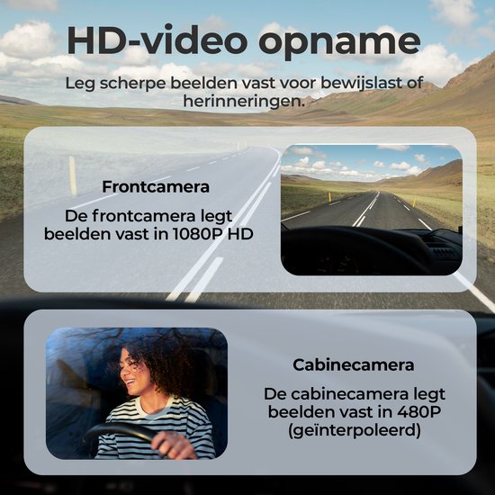 Denver Dashcam - Dashcam voor Auto - Voor- en Cabin Camera - Full HD - 120° Groothoek - Loop Opname - G-Sensor - CCT2500