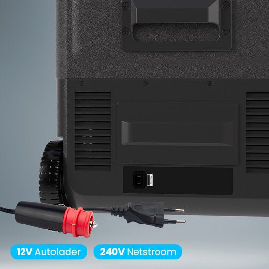 Auronic Elektrische Koelbox - Compressor - Met Wielen - 12V 230 Volt - Auto - 40L - Frigobox - Zwart/Grijs
