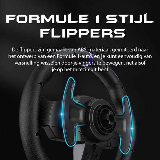 PXN - V900 Gen 2 - Race Stuur - Met Pedalen & Flippers - 270 / 900° - Game Stuur - Geschikt voor PS4 - PC - PS3 - Switch - Xbox X/S Series