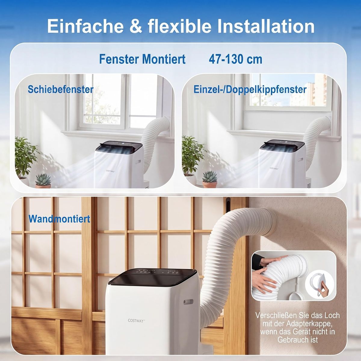 Coast Mobiele Airco - 5-in-1 Klimaatregeling - 12000 BTU - Voor ruimtes tot 46 m² - Wit