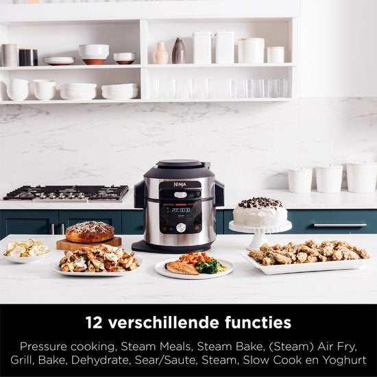 Ninja Foodi OL650EU Multicooker - 12 Kookfuncties - 7,5 Liter - Inclusief Airfryer, Pressure Cooking, Stomen, Grillen