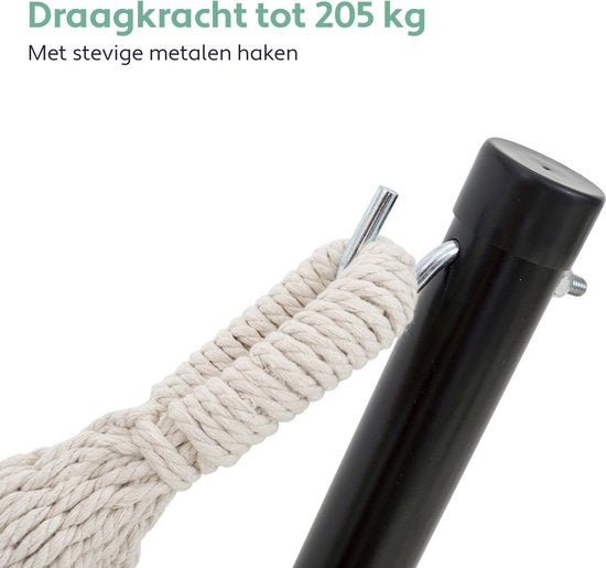 Hangmat Standaard 2 Persoons met Bekerhouder - Verstelbaar - Weerbestendig – tot 205 kg – Incl. Draagtas