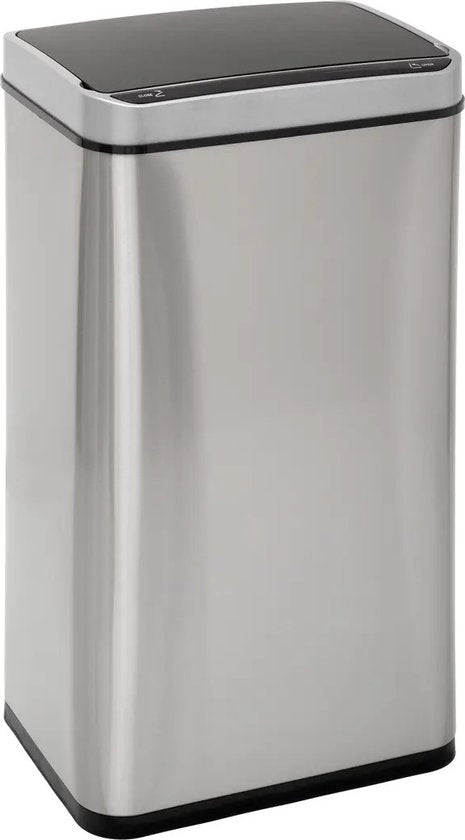 5Five Prullenbak/pedaalemmer automatish - met bewegingssensor - zilver - metaal - 40 liter - 33 x 24 x 66 cm