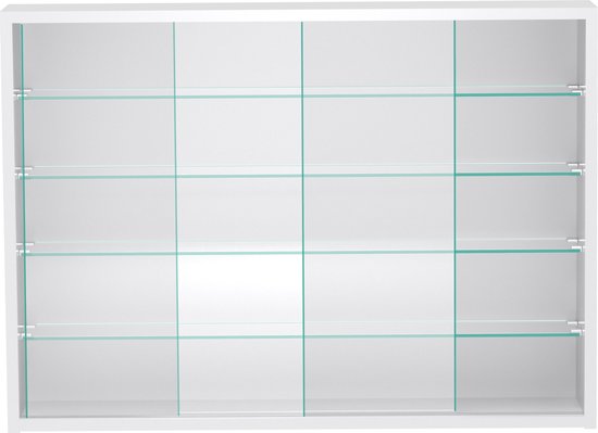 Vitrinekast staande hangende wandvitrine - schuifdeuren - 75 x 55 x 14 cm